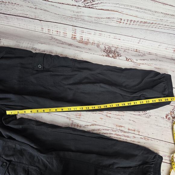 Industry Republic Women Jogger Cargo Pants Lg Black Drawstring Stretch Waist NWT - Picture 9 of 10